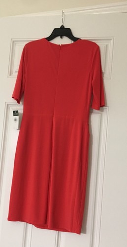 Lauren b Ralph Lauren Women Red Cocktail Dress 12 - Picture 4 of 5