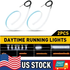 Style 60cm LED Switchback DRL Tube Light Strip Amber Sequential Flow Turn Signal