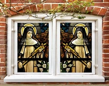 3D Nun A246 Window Film Print Sticker Cling Stained Glass UV Sinsin