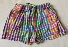 Crewcuts Shorts 7 Pink Purple Yellow Plaid Elastic Waist Drawstring Cotton New