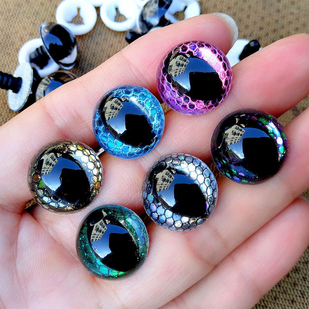 3D Honeycomb Glitter Cat Safety Eyes for Crochet Plush Toys 20 Pcs