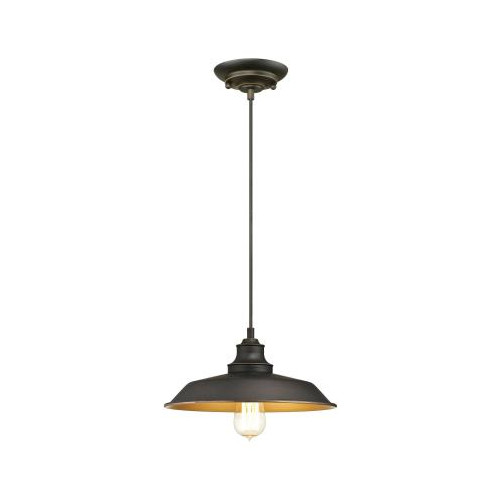 Hill Oil Rubbed Bronze Finish And Metal Shade (one-light Chandelier)