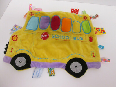 Baby Snoozies Crinkle Tag Toy Yellow School Bus Blanket Lovey