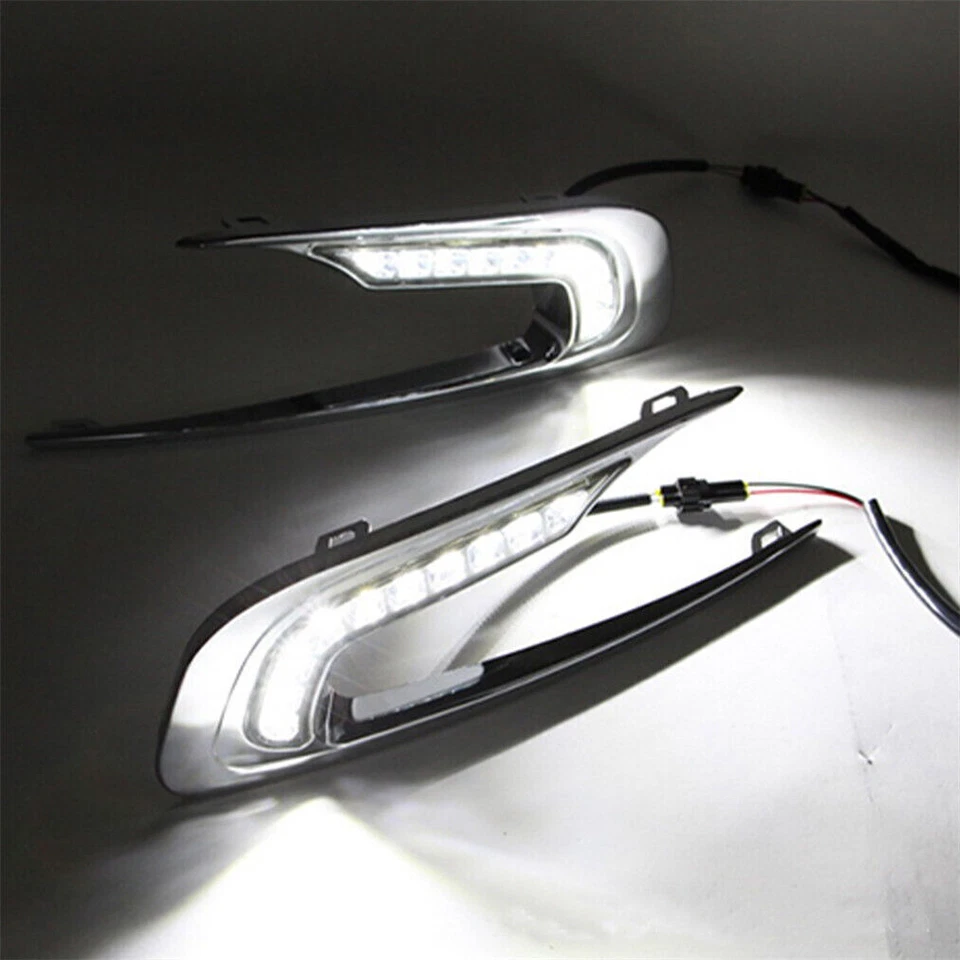 Par de luces de circulación diurna LED antiniebla DRL aptas para Peugeot 2008 2014-2016 Foto 3 de 4