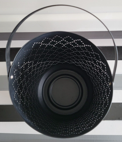 BLACK IKEA URSKILJA Lantern For Block Candle 8.5 INCHES TALL DIAMETER 6.25 INCH - Picture 4 of 6