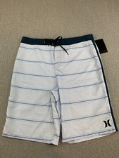 Hurley Board Shorts Boys Size 20/30 Blue 10 Inch Inseam Beach Surfer Skate