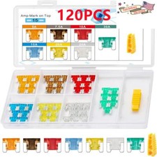 120 PCS Low Profile Mini Car Fuse Auto Car Motorcycle SUV FUSES Kit APM ATM