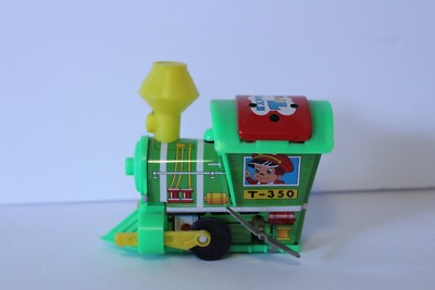 Vintage Metal Wind Up  Train Express T-350 Train Engine, Made in Japan, 