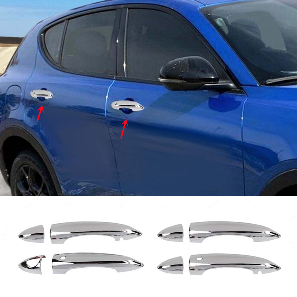 Fits For Dodge Hornet 2023-2025 Chrome ABS Door Handle Cover Trim Decors 8Pcs