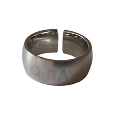 Q Ray Ionized Titanium Band Ring Size 6 Unisex QRay Energy Healing Silver Color