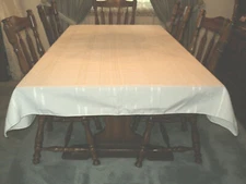Rectangular Tablecloth 83" x 61" White Polyester Wrinkle-Free
