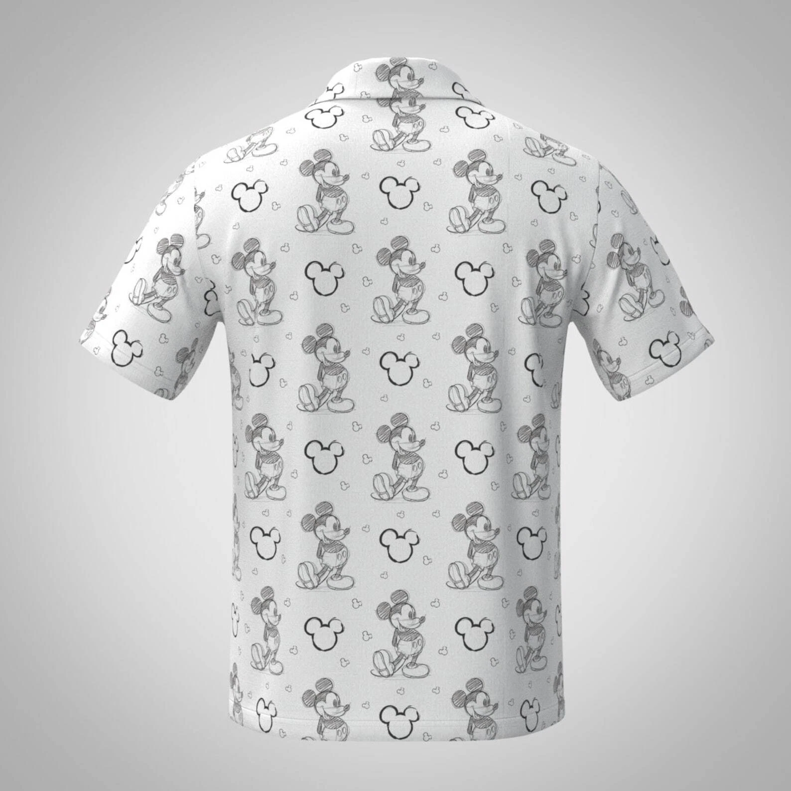 Mickey Mouse Drawing Sketch Doodle Cartoom Mouse Lovers Gift Polo Shirt