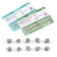 AZDENT Dental Orthodontic Metal Brackets Braces Q-type Roth/MBT.022 Hooks 3-4-5