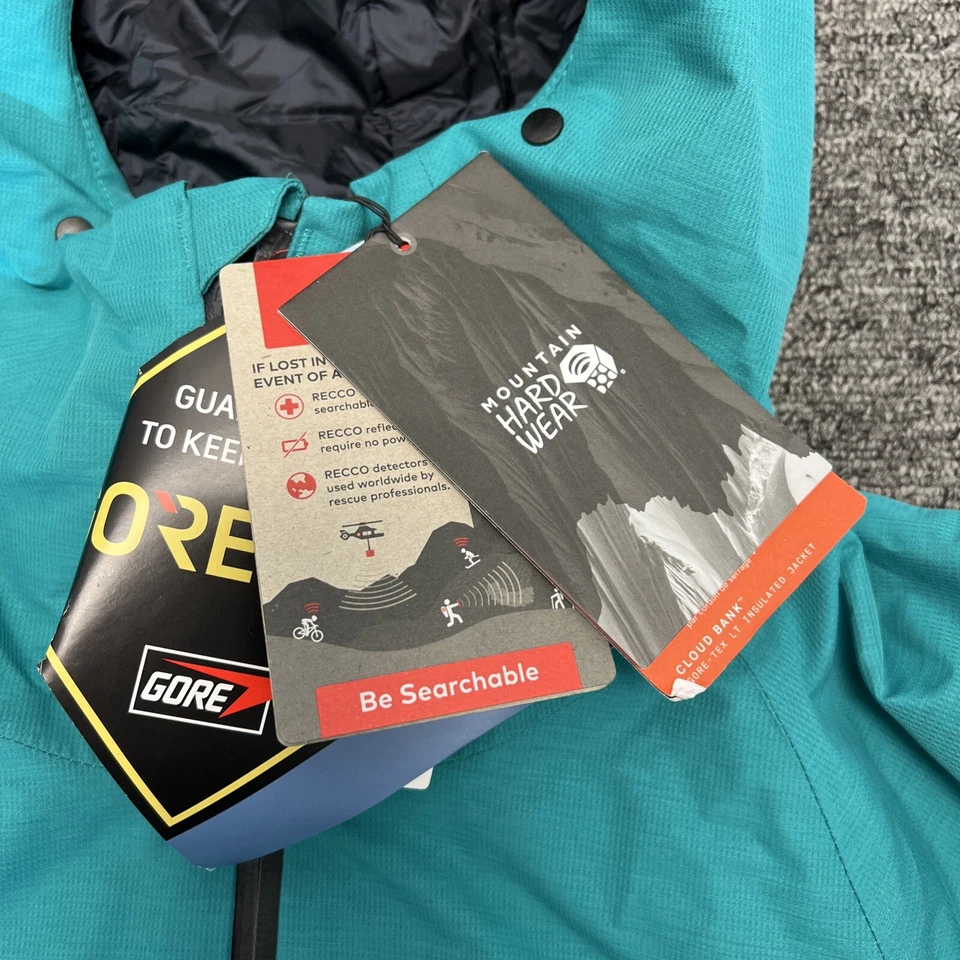 Chaqueta Abrigo Mountain Hardwear Cloud Bank Gortex Aislante Mujer Azul Pequeña $400 Foto 4 de 4