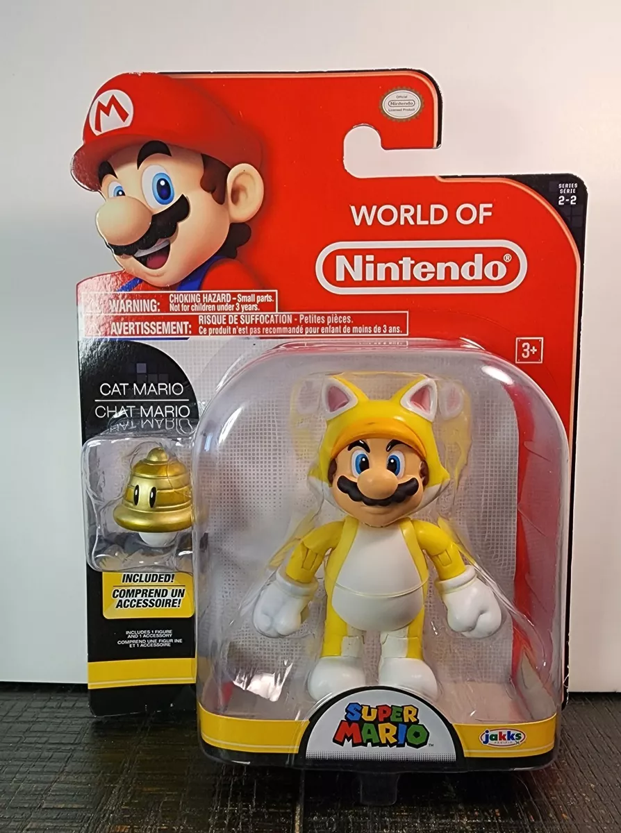 Jakks Pacific Mario 4 Inch World of Nintendo Series 2-2 Cat Mario Figure OG