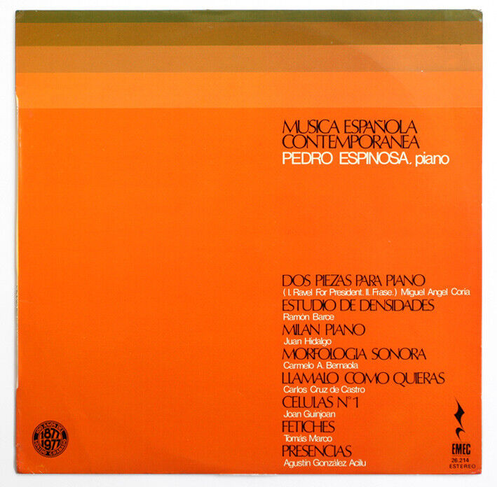 NM PEDRO ESPINOSA piano musica española contemporanea 1976 emec vinyl LP