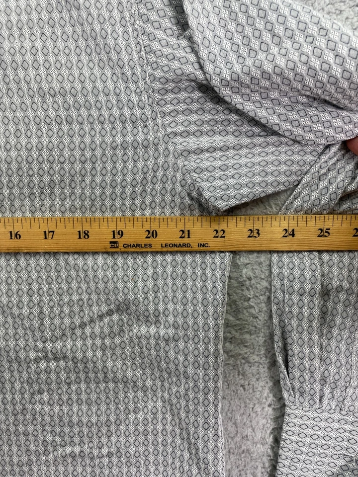 Eighty Eight Men's Purple Button Up Long Sleeve Shirt Gray Diamond size Medium - Image 2 of 4