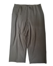 Eileen Fisher Sz L Gray Stretch Knit Pants Crop Straight Leg 24.5" Inseam