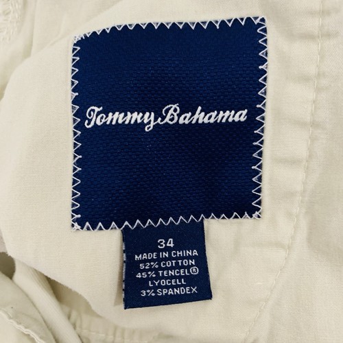 Tommy Bahama Shorts Mens 34 Beige Chino Beach Cotton Preppy Logo Outdoor 8.5" - 第 4/9 張圖片