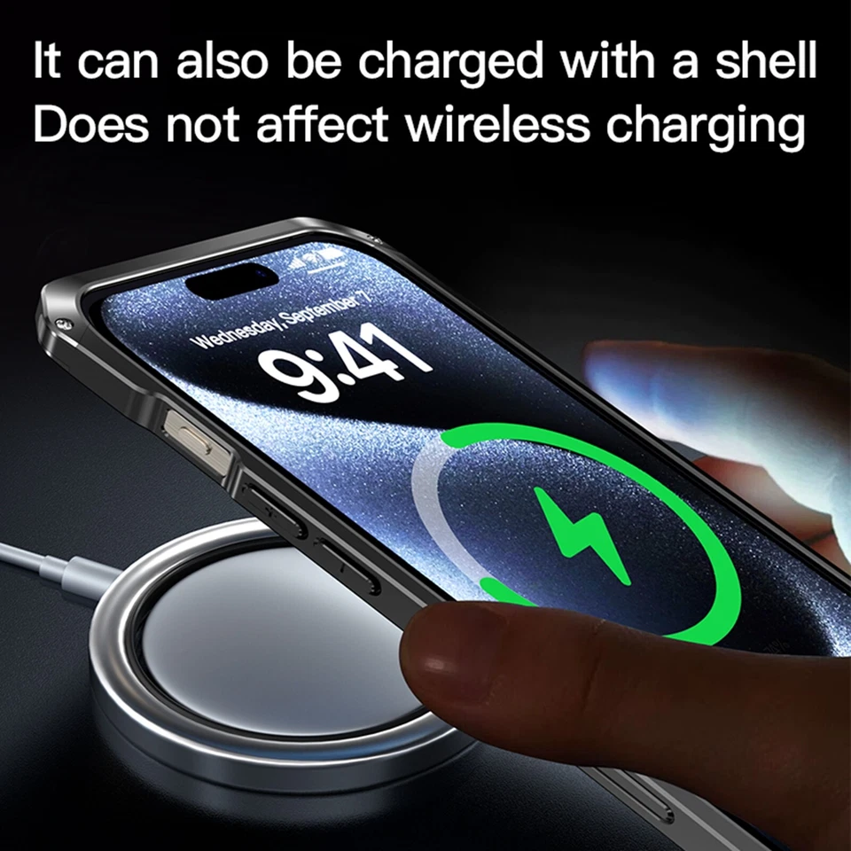 Ударопрочный тонкий задний чехол из алюминиевого сплава для iPhone 13 Pro Max 14 15 Plus - Изображение 2 из 4