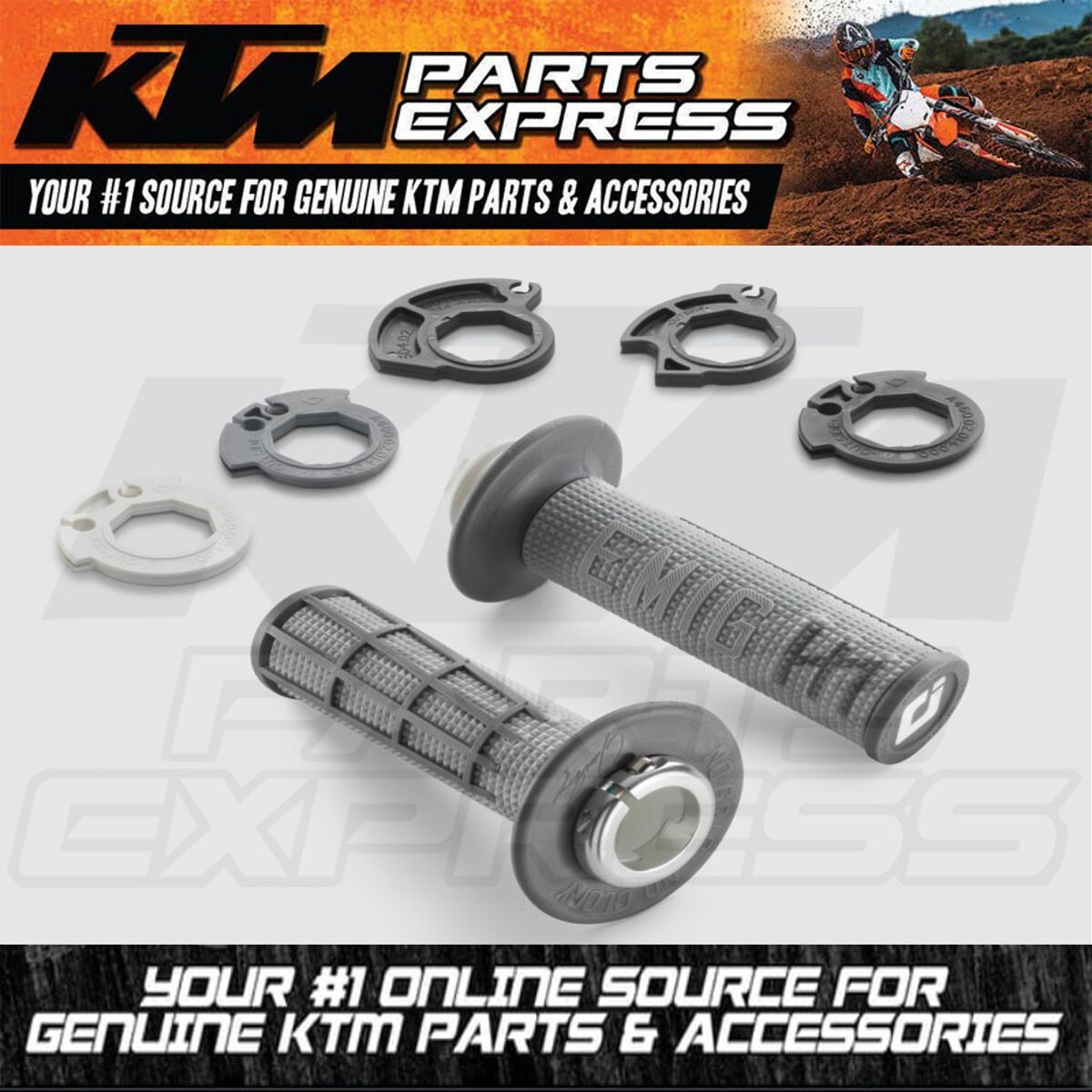 NEW KTM GREY LOCK-ON GRIP SET 