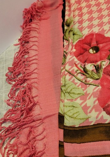 Dana Xu Pashmina Wool Shawl Floral 100% Wool Scarf Brand New!!! - Picture 5 of 6