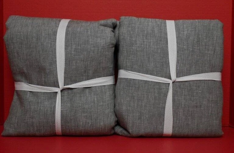 Pottery Barn Custom Belgian Flax Linen Blackout Curtains S/2 100" x 96 Flagstone - Image 2 of 4