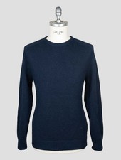 NEW ISAIA DARK BLUE CASHMERE SWEATER CREWNECK EU 54 - US 44 - XL I136