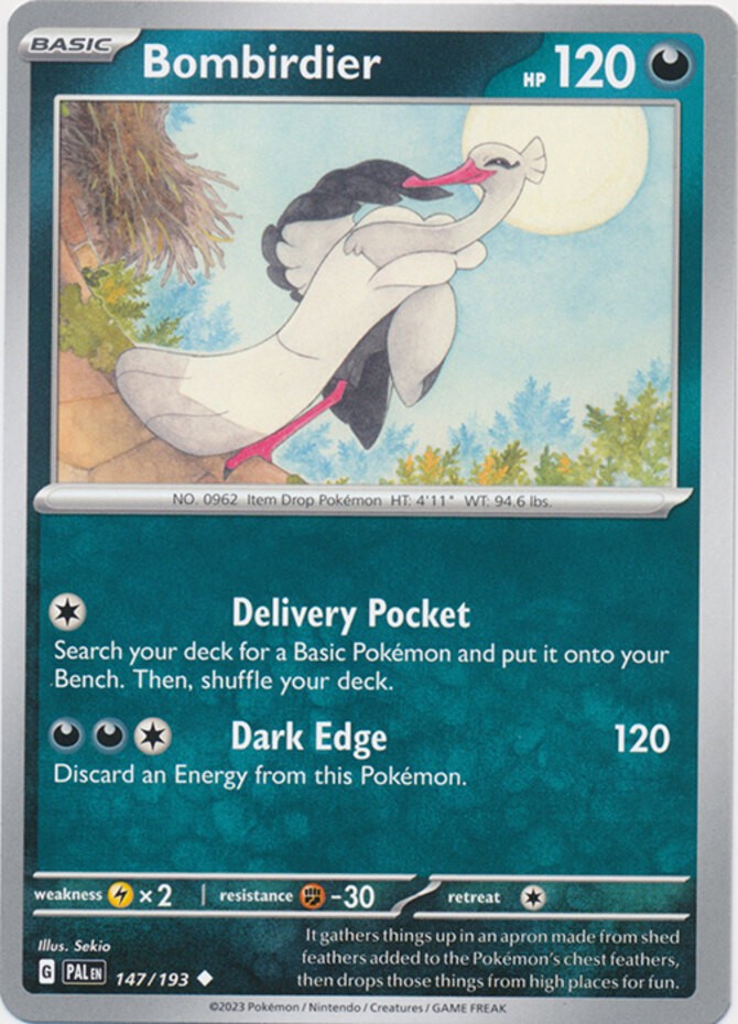 Bombirdier - 147/193 - Uncommon (Lp) Paldea Evolved - Darkness Pokémon