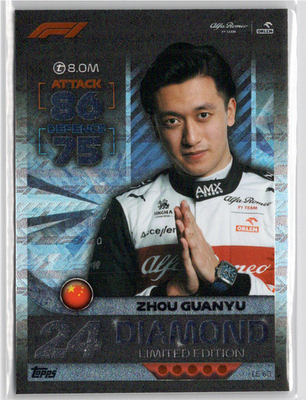 TOPPS F1 TURBO ATTAX 2022 - Zhou Guanyu Diamond Limited Edition