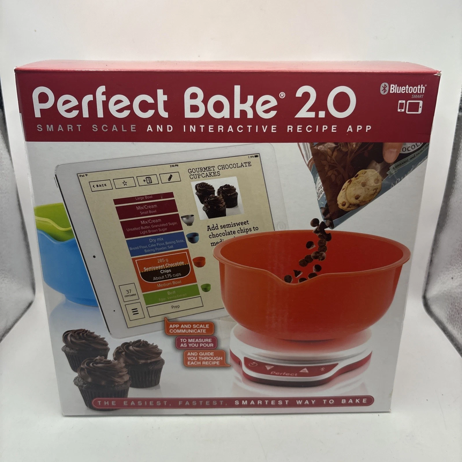 New Perfect Bake 2.0 Smart Kitchen Scale & Interactive Recipe Phone App OPEN BO