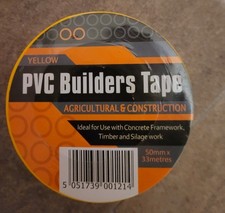  PVC Builders Tape (Agricultural & Construction) 50mm x 33mtrs Yellow
