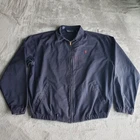 Vintage 1980s Polo Ralph Lauren Harrington Jacket Canvas Cotton Navy Blue Mens L