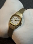 Vintage PULSAR By Seiko Women Cushion Dress Watch Gold Tone/Silver Dial,New Bat