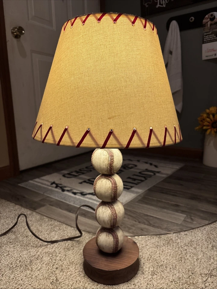 Baseball Lamp, Stacked Baseballs With The look of used Game  Baseballs. Nice - Image 4 of 4