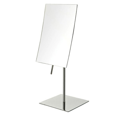 Rectangular Tabletop Makeup Mirror - 3X Magnification with Polished Stainless St