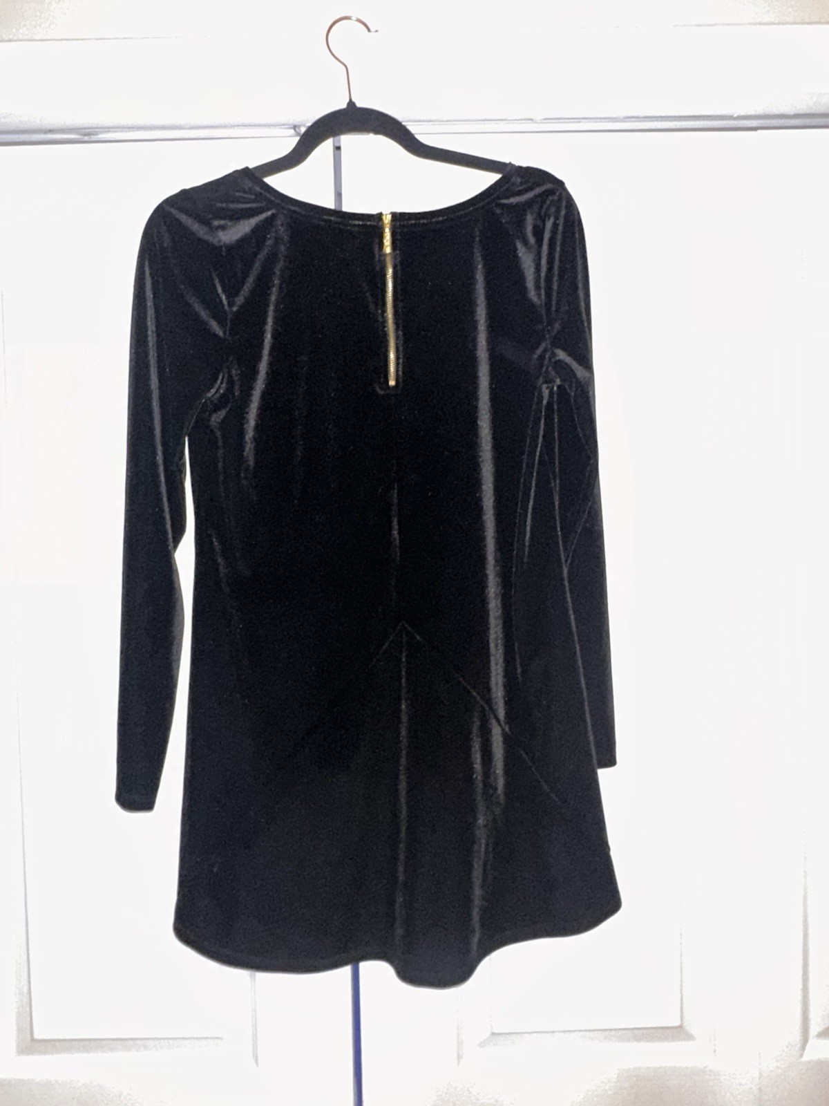 Kaari Blue Black Velvet High-Low Medium Tunic Top… - image 3