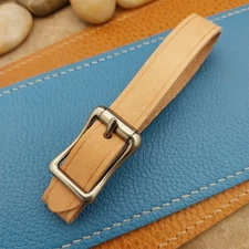 Natural Veg Tan Leather Vintage Pocket Watch Fob Strap & Premium Solid Buckle