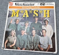 GAF View-Master Showtime MASH Major Topper 3 Reel Set 21 3D Pictures Sleeve Or