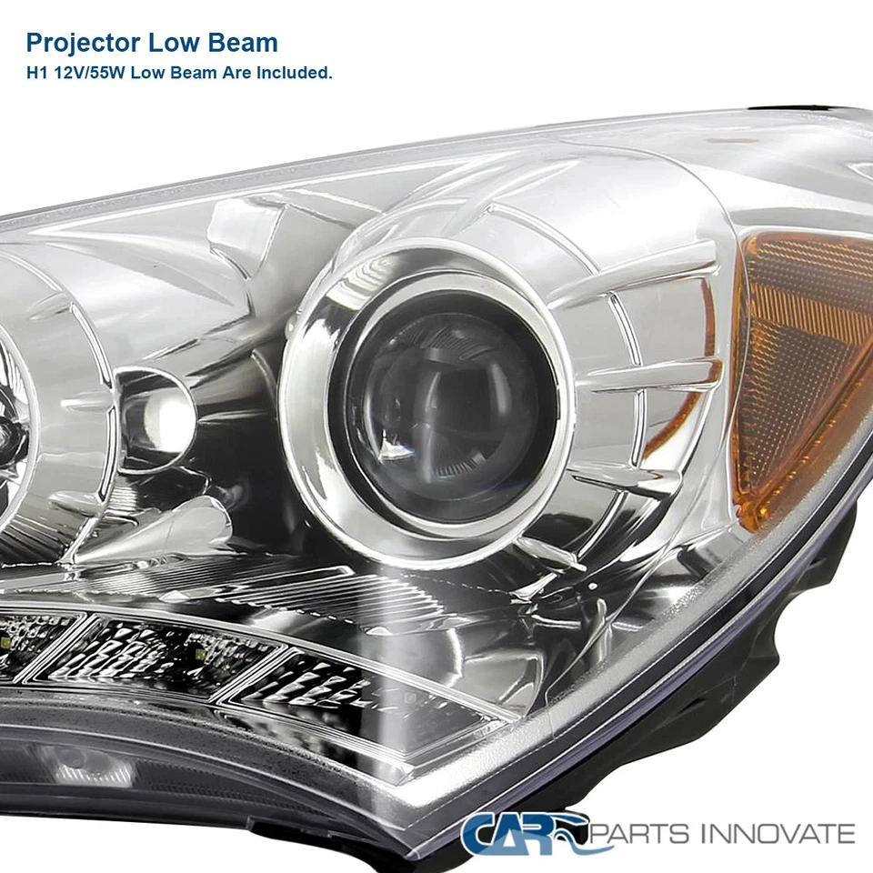 Fits 10-12 Hyundai Genesis 2Dr Coupe LED Strip Projector Headlights Head Lamps Foto 4 de 4