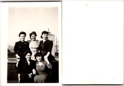 1940s Rooftop Ladies: Five Friends Group Photo