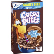 Cocoa Puffs Chocolatey Breakfast Cereal Whole Grain 18.1 Oz Family Size Box