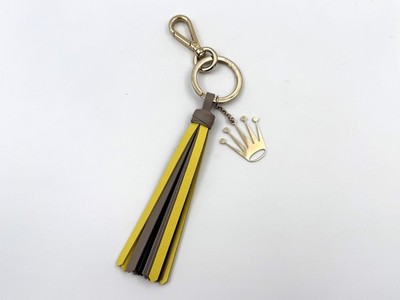 Original Rolex Schlüsselanhänger Fransen Leder Krone Gold Keychain Gadget Luxury New