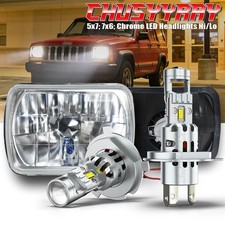 2Pcs 5x7" 7x6" LED Headlight For Jeep Cherokee 1984-2001 Wrangler 1986-1995