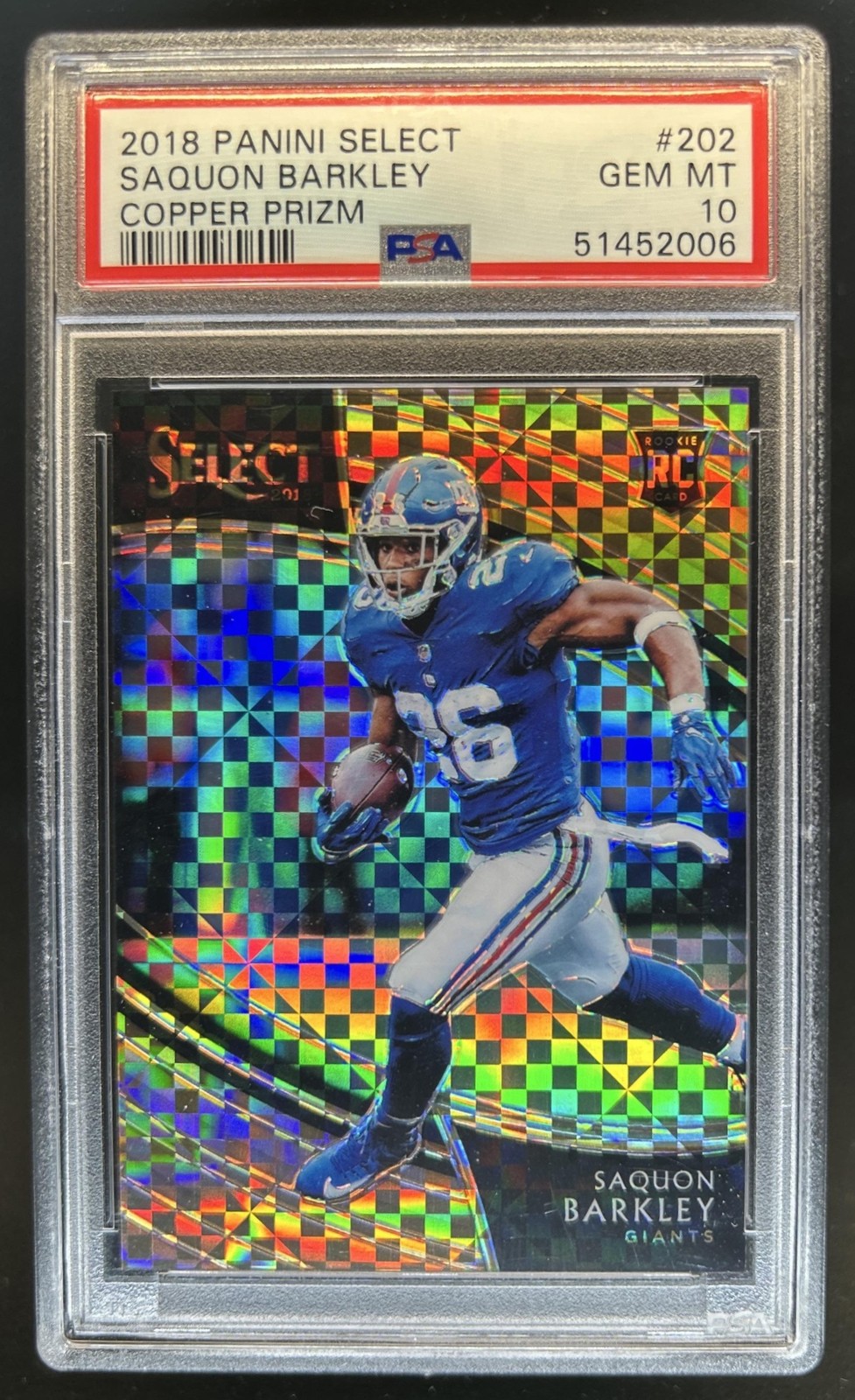 Saquon Barkley Panini Select #202 Copper