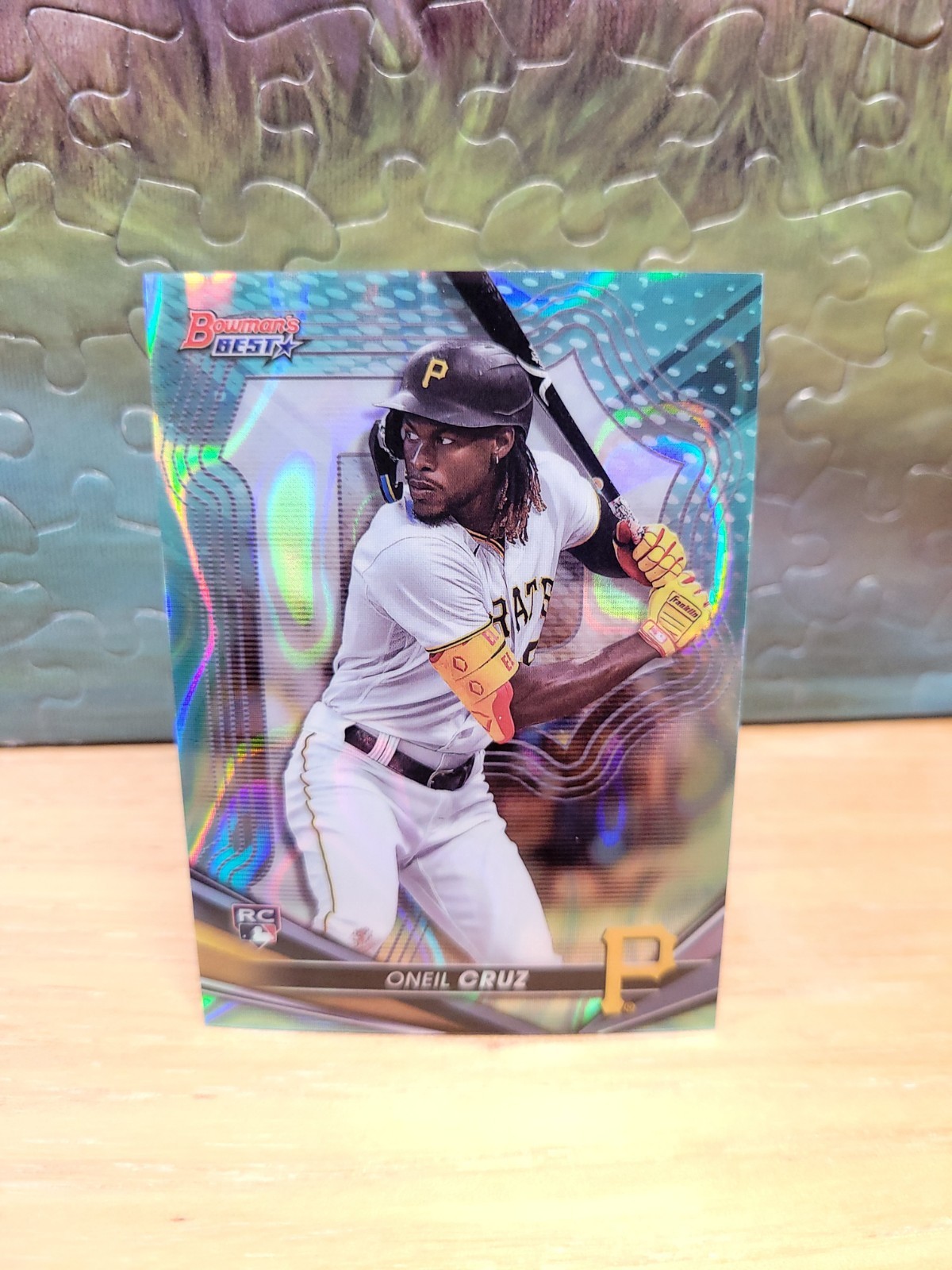 2022 Bowman’s Best Oneil Cruz #36 Rookie Aqua Lava Refractor /199