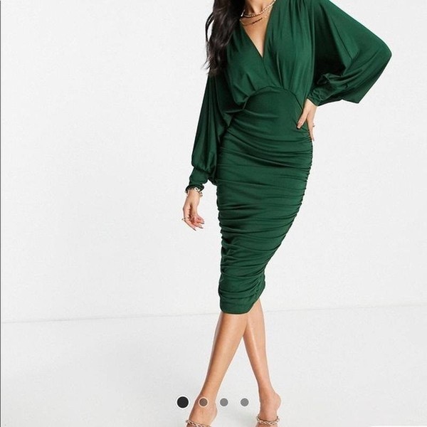 Women Ax Paris Dress Green Polyester M #5V0T