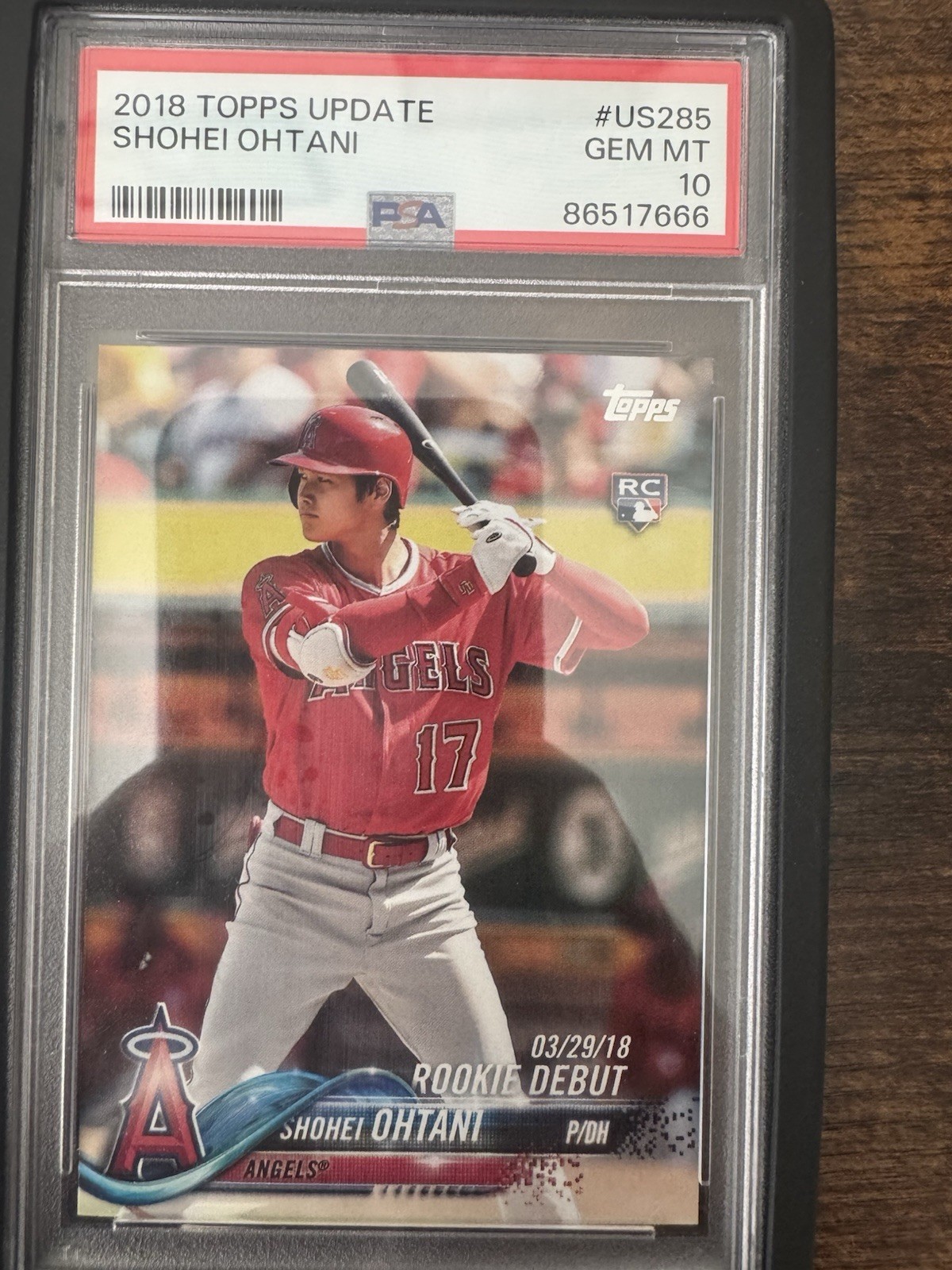2018 Topps Update Shohei Ohtani Rookie Debut RC #US285 PSA 10 Gem Mint MVP