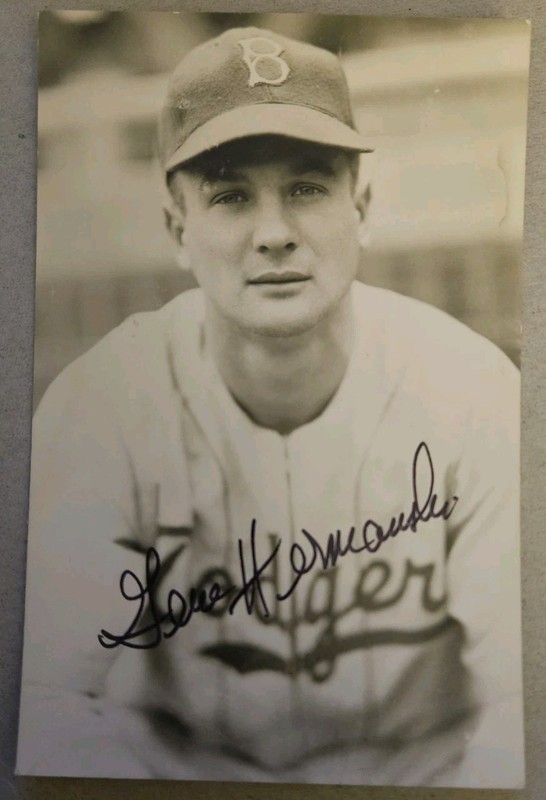 Gene Hermanski Signed Autograph 3.5x5.5 B&W Postcard Brooklyn Dodgers