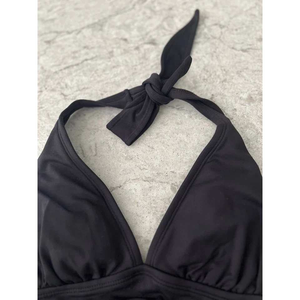Traje de baño halter de una pieza Gap para mujer - ligeramente acolchado, negro, talla mediana Foto 4 de 4